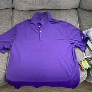 Mens XL Nike dri fit purple golf shirt new with tags